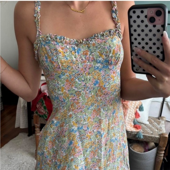 Zara Dresses & Skirts - Zara Floral Mini Dress Sweetheart Neck Ruffle Strap Smocked Sundress Multi XXL